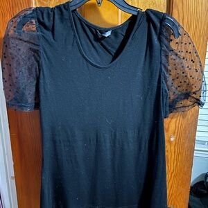 Elegant Black Sheer Sleeve Top